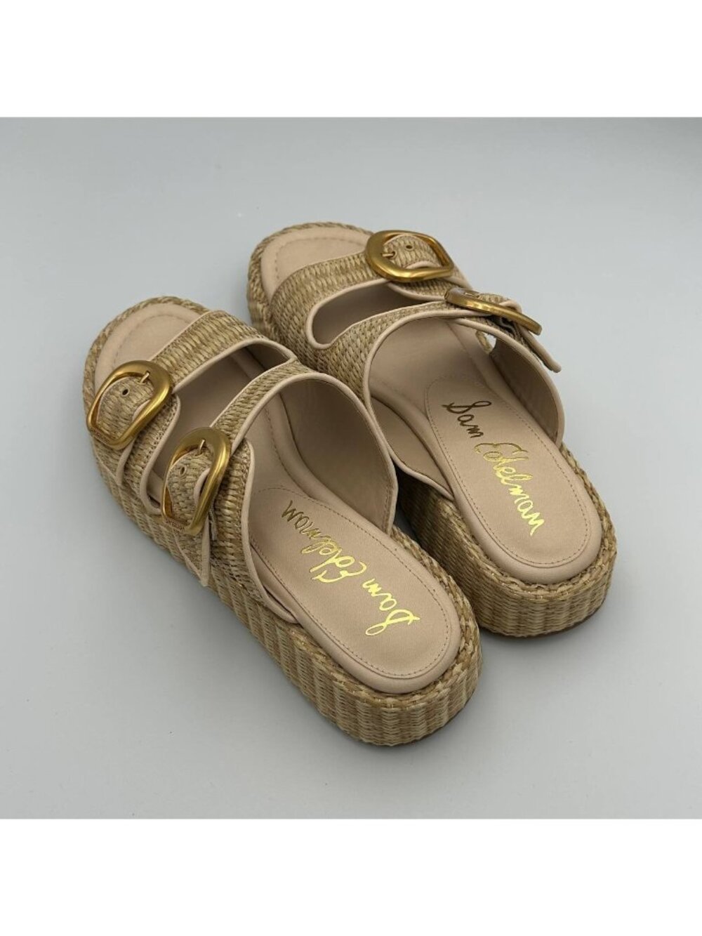Sam Edelman Nerissa Sandals Natural Women's Size 11 Natural Weave Platform Slide - Picture 8 of 10